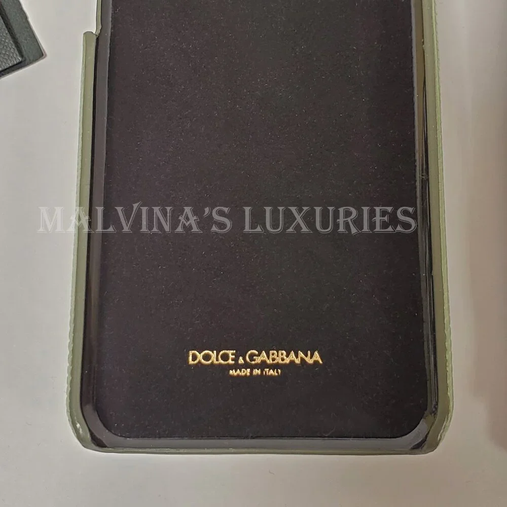 DOLCE & GABBANA PHONE CASE iPHONE COVER CRYSTAL EMBELLISHED LEATHER